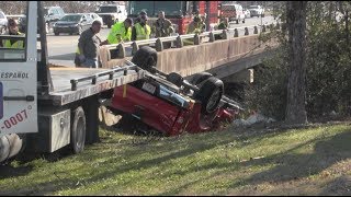 Driver injured after hitting curve flipping Ford Truck off North Glenwood Avenue in Dalton