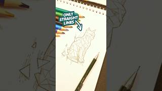 Draw A Cat With Only Straight Lines #drawingtutorial #drawing #art #howtodraw #artshorts