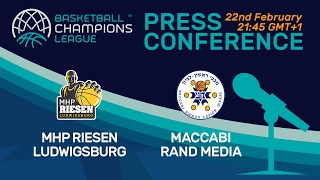 MHP RIESEN Ludwigsburg v Maccabi Rand Media - Press Conference