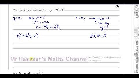 WMA11/01 Pure Mathematics P1 (IAL)  Jan 2020 Q6 Straight Line Graphs