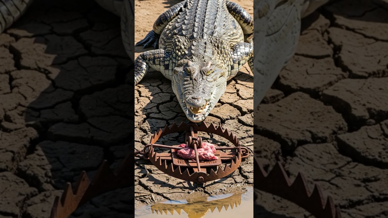 Danger at Riverbank: Croc and Bait Trap 