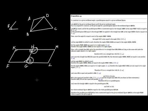 Euclid's "Elements" - Book 1, Proposition 45