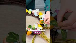 Easter Crafts: Create a Bunny Ears Wreath in Minutes! #shorts