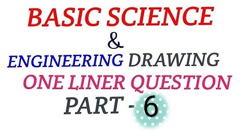 RRB ALP CBT - 2 BASIC SCIENCE AND ENGINEERING DRAWING ( PART - 6 )ONE LINER QUESTION #RRB  #RRB_ALP