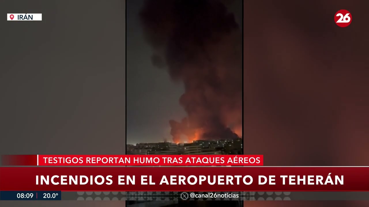 🚨 Bombardeo masivo deja en llamas el aeropuerto de Teherán