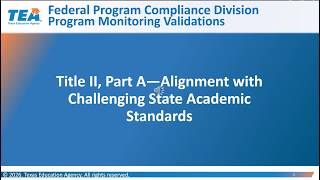 2026-27 PMV Requirement for Title II, Part A - Alignment with Challenging State Academic Standards