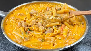 Only 10 minutes and it's so delicious that I make it every day! Pasta with chicken and cream sauce