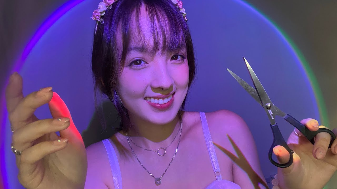 ASMR | Obsessed Girl Cuts Your Bangs at a Sleepover 🍄 (She Wants You, WLW, haircut role play)