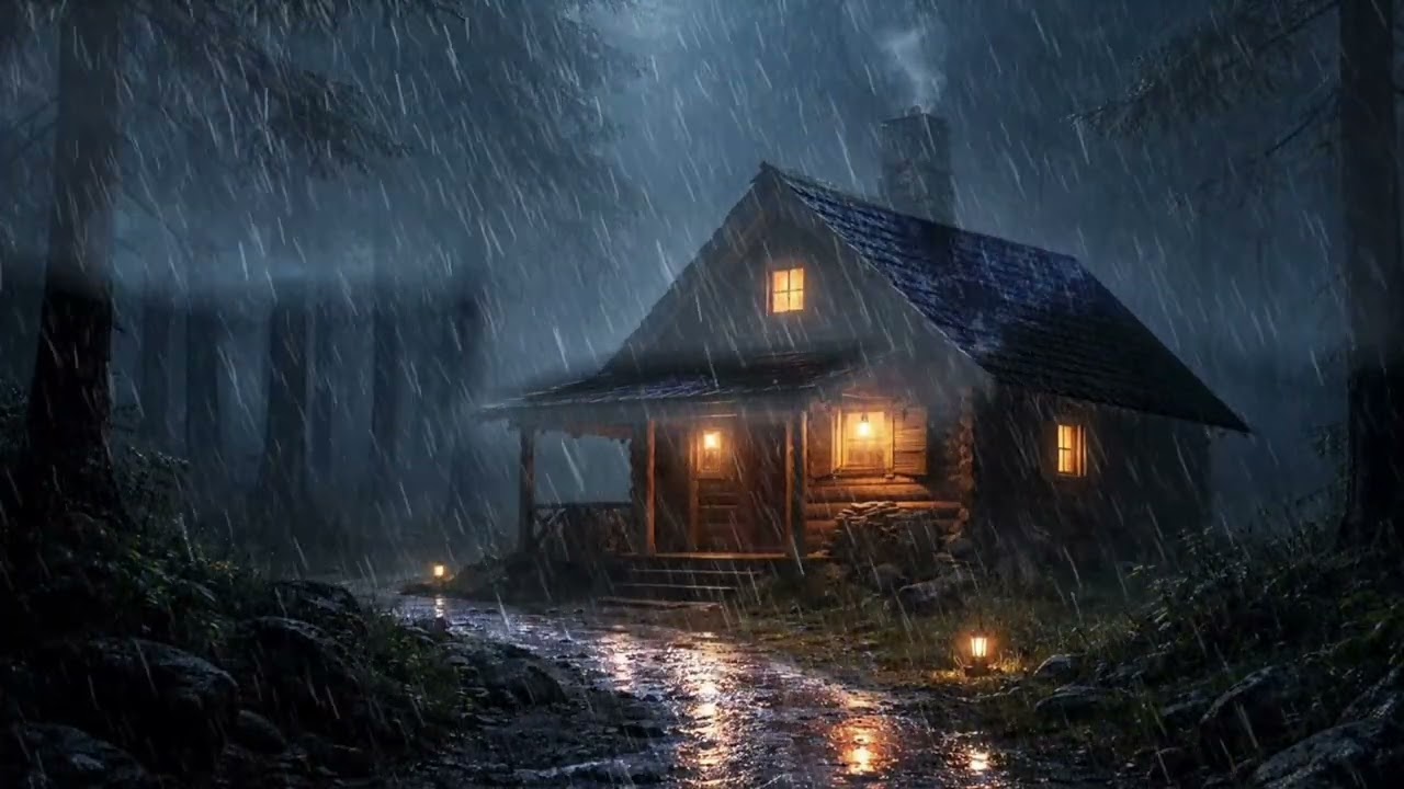 Heavy Rain Sounds in the Forest at Night 🌧️ For Relaxation and Deep Sleep | No Ads 