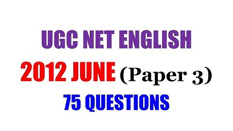 UGC NET SOLVED PAPER 3 JUNE 2012