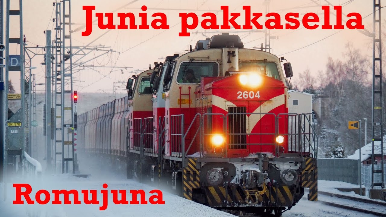 Junia rapsakkana pakkasaamuna, mukana romujuna
