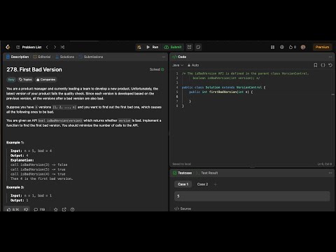 Leetcode - 278. First Bad Version || Binary Search