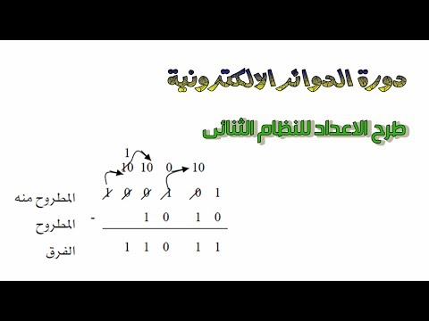 دورة الدوائر الالكترونية طرح الاعداد الثنائيةوقاعدة طرح الاعداد الثنائية Subtraction Binary