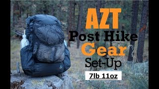 AZT Post Hike Gear Set-Up (7lbs 11oz)