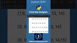 Try Solving this #python #Quiz or wait ten seconds for the solution.