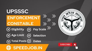 UPSSSC RECRUITMENT 2023 | UPSSSC - ENFORCEMENT CONSTABLE ONLINE FORM 2023