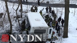 Bus Drives Off Henry Hudson Parkway, Crashes Into Wooded Area