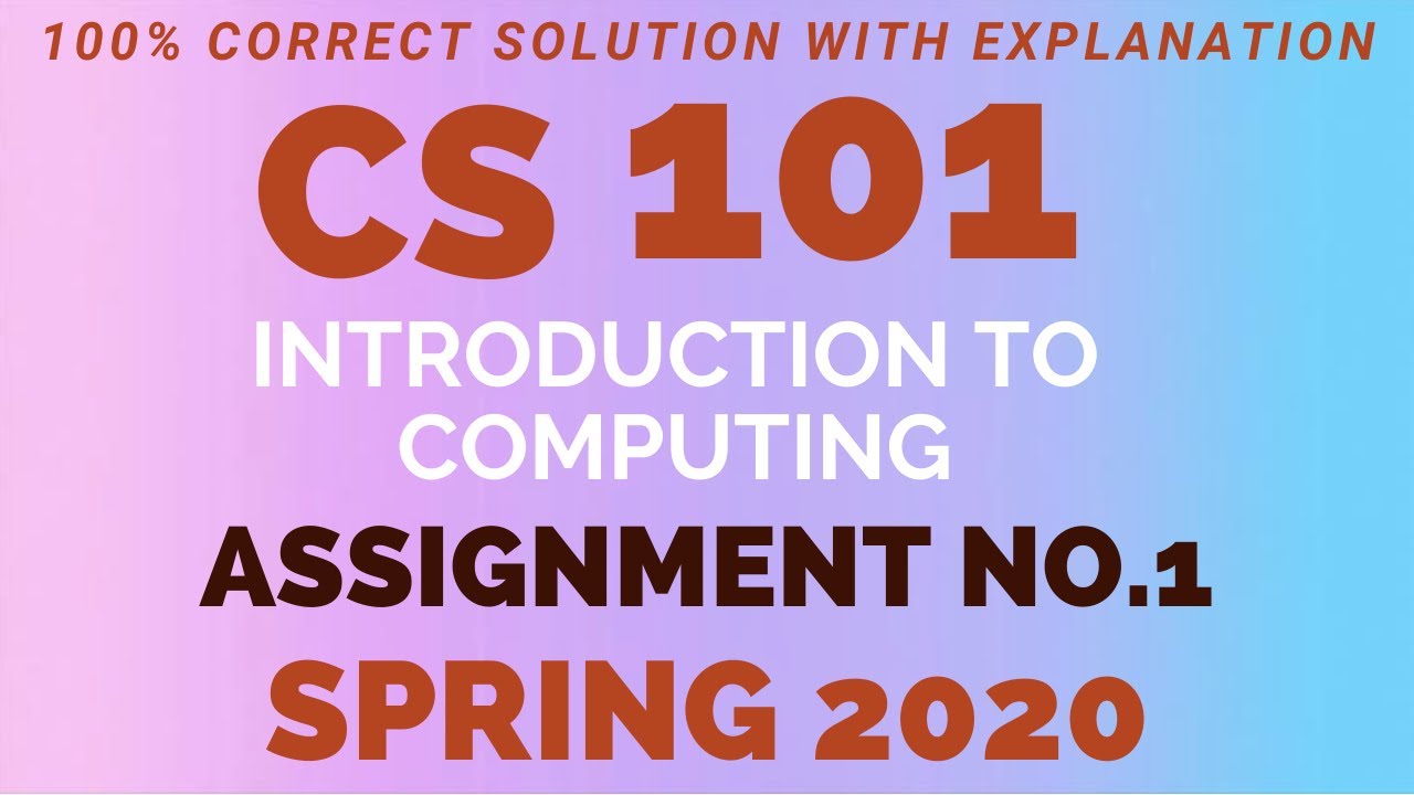 assignment 1 solution of cs101