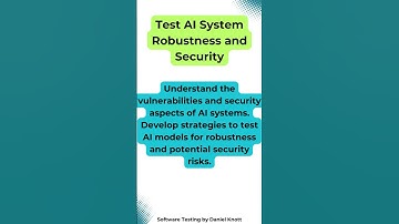 Test AI System Robustness and Security #softwaretesting #aiintesting