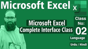 Class No 2  Microsoft Excel Complete Interface tutorial in Urdu-Hindi.