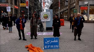 Hamburg: Performance-Aktion gegen den Krieg in Efrîn