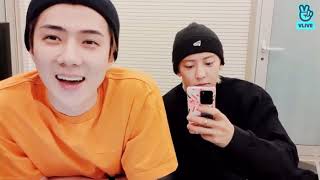 Chanyeol and sehun’s vlive