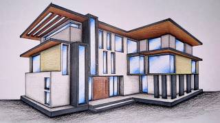 #070 - How to Draw a House in Two Point Perspective