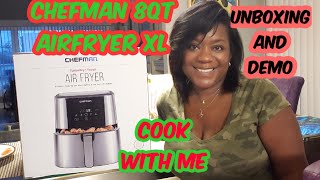 Chefman Turbofry Touch 8 qt XL Air fryer Unboxing and Demo | RIBS, MEATLOAF, FRIES AND CHICKEN