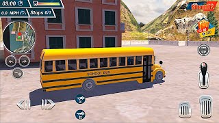 Offroad High School Bus Simulator #3 - Yellow Coach Bus Android iOS Gameplay screenshot 1