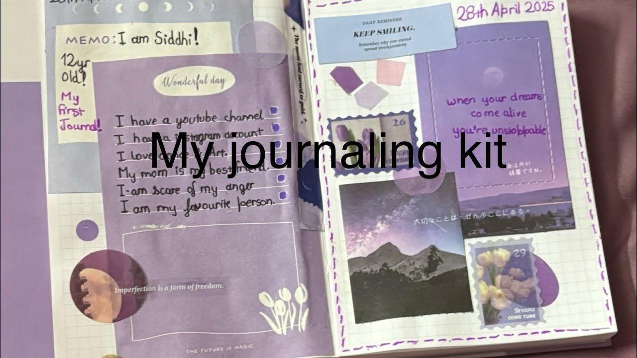 Unboxing my purple-themed moonlight journaling kit 
