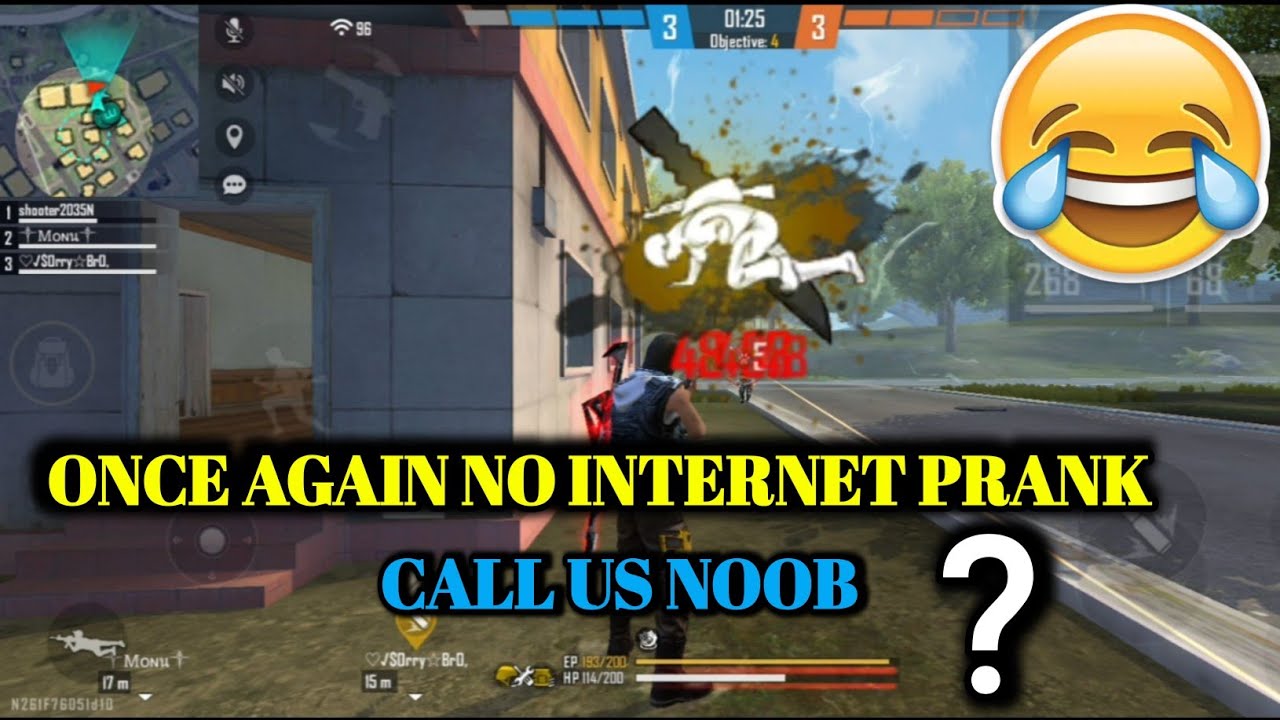 Once Again No Internet Prank Call Us Noob Garena Free Fire Youtube
