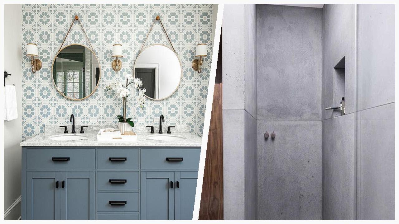 75 Gray Cement Tile Bathroom Design Ideas You'll Love 🌈 - YouTube