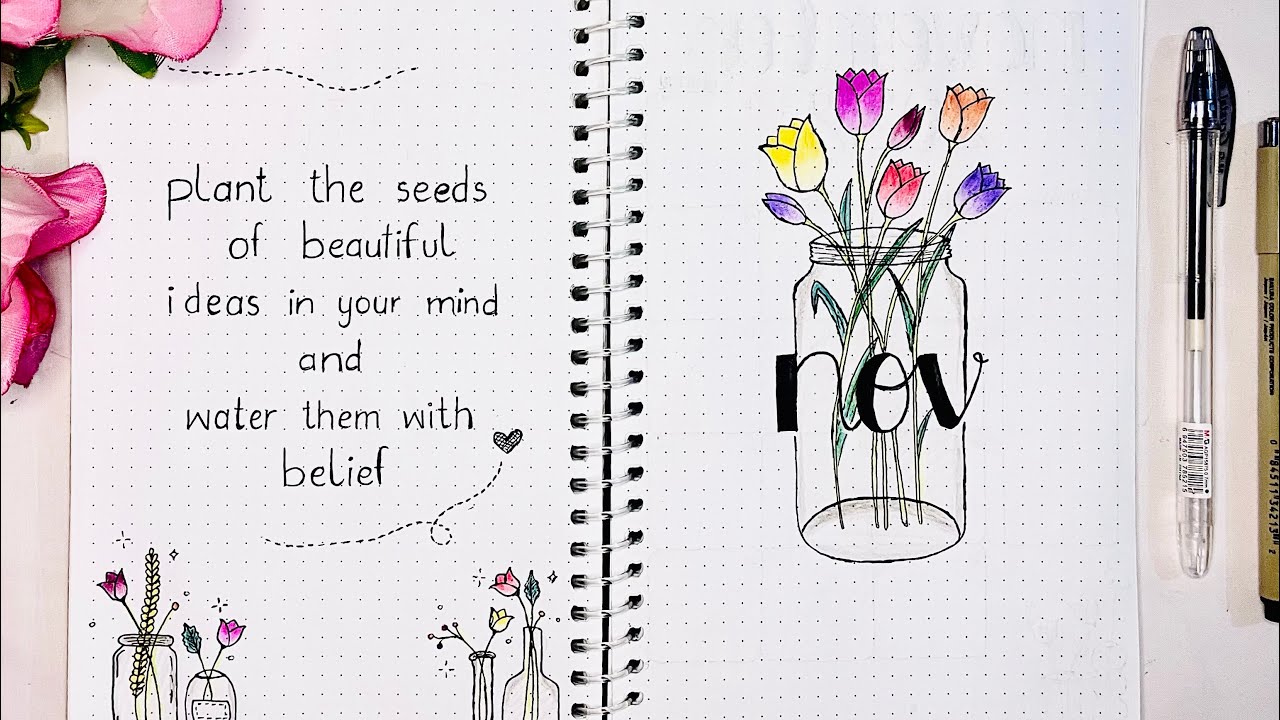 November’s spreads | tulip theme 💐 | Bullet Journal | DIY | Bujo