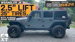 2.5' Lifted 2015 Jeep Wrangler JK on 35's with Rugged Ridge Armor | ExtremeTerrain Customer Builds