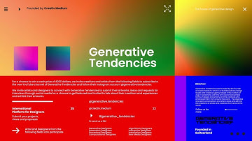 Generative Tendencies : Open call to Generative Designers, Parametric & Procedural Designers