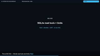 SQLite read tools + limits — Course Lesson M3-V02