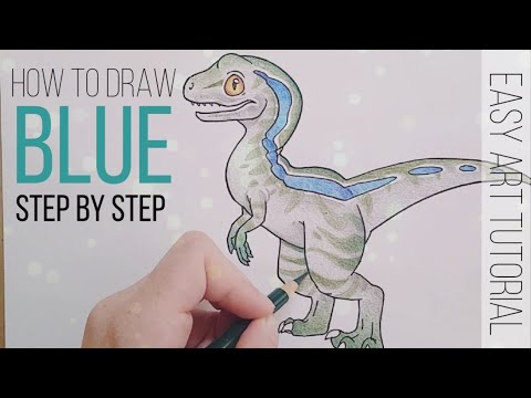 How To Draw Baby Blue Raptor From Jurassic World Youtube