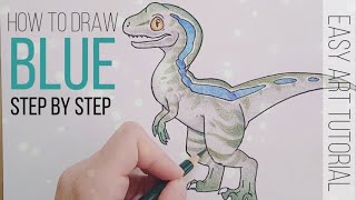 How To Draw Baby Blue Raptor From Jurassic World Youtube