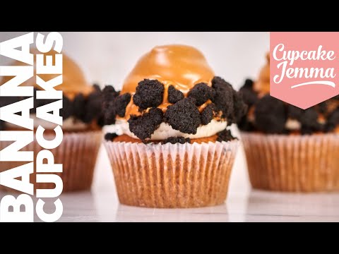Banana, Burnt Butter and Caramelised White Chocolate Cupcakes Recipe!  Cupcake Jemma Channel