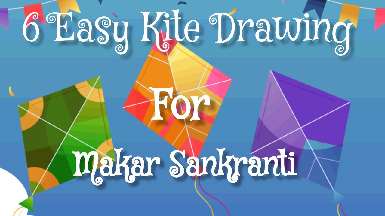6 types of Kite Drawing | How to Draw Kite | Easy Step by Step | Drawing for Kids