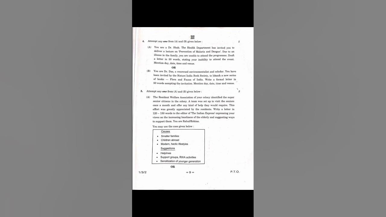 Cbse board 12th english question paper 2023 q p code 1 3 2 set 2