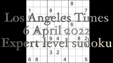 Sudoku solution – Los Angeles Times sudoku 6 April 2022 Expert level
