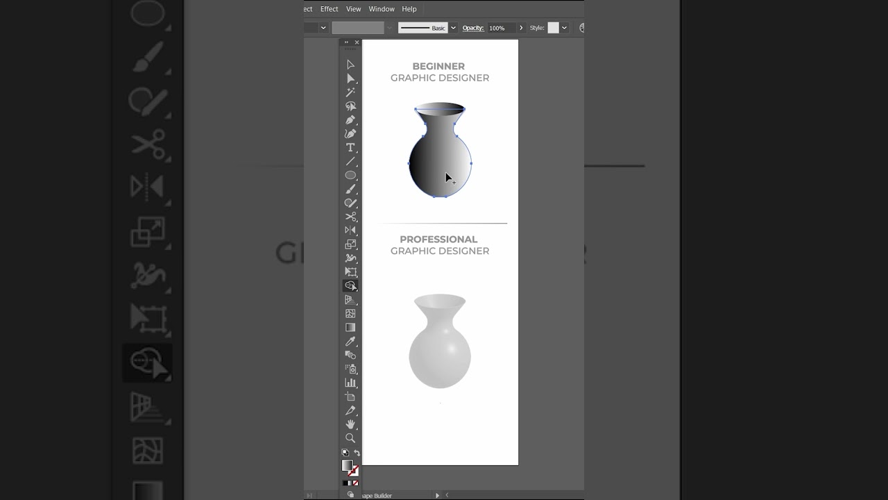 Beginner Vs Pro Designer in Adobe Illustrator. Vase / pottery / pot simple and easy. Try it Yourself