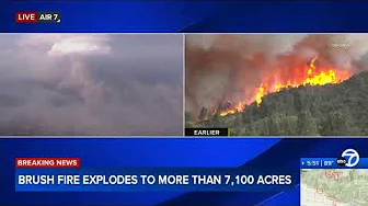 Fire crews battle 7,100 acre brush fire in San Bernardino County thumbnail