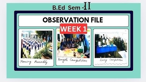 Observation file Sem 2 Part-2 | 4 weeks school internship report #bbmku #vbu @LearnwithKriti01 #like