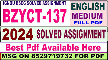 bzyct 137 solved assignment 2024 || bzyct 137 solved assignment 2023-24 in English ||  bzyct137 2024