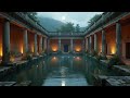 Ancient Roman Baths at Night — 1 Hour Rainfall Meditation