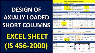Design of Axially Loaded Short Column Using Excel Sheet I Civil Engineering I IS 456:2000 screenshot 4