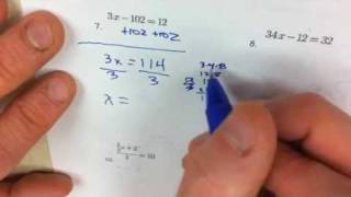 Multi-step equation quiz