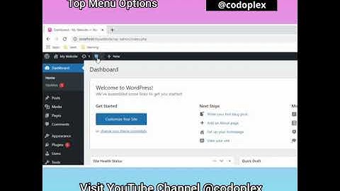 WordPress Dashboard Top Menu Options - Learn WordPress in Urdu